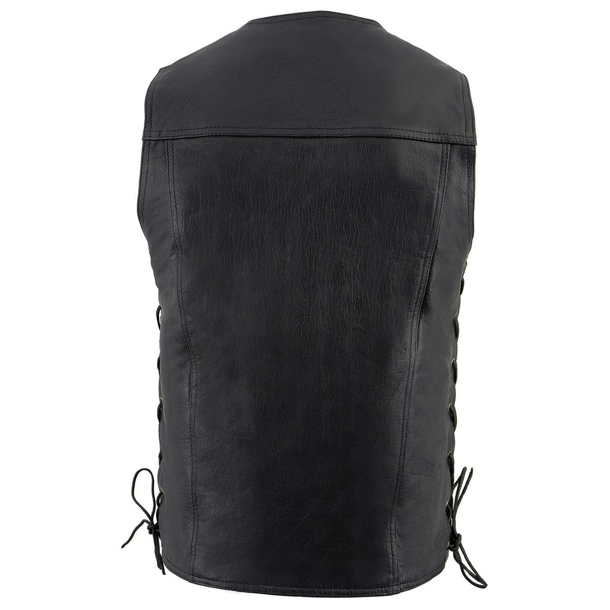 Milwaukee Leather レザーベスト XL 本革 黒 Milwaukee Leather LKM1360 Men's Classic Black Leather V-Neck