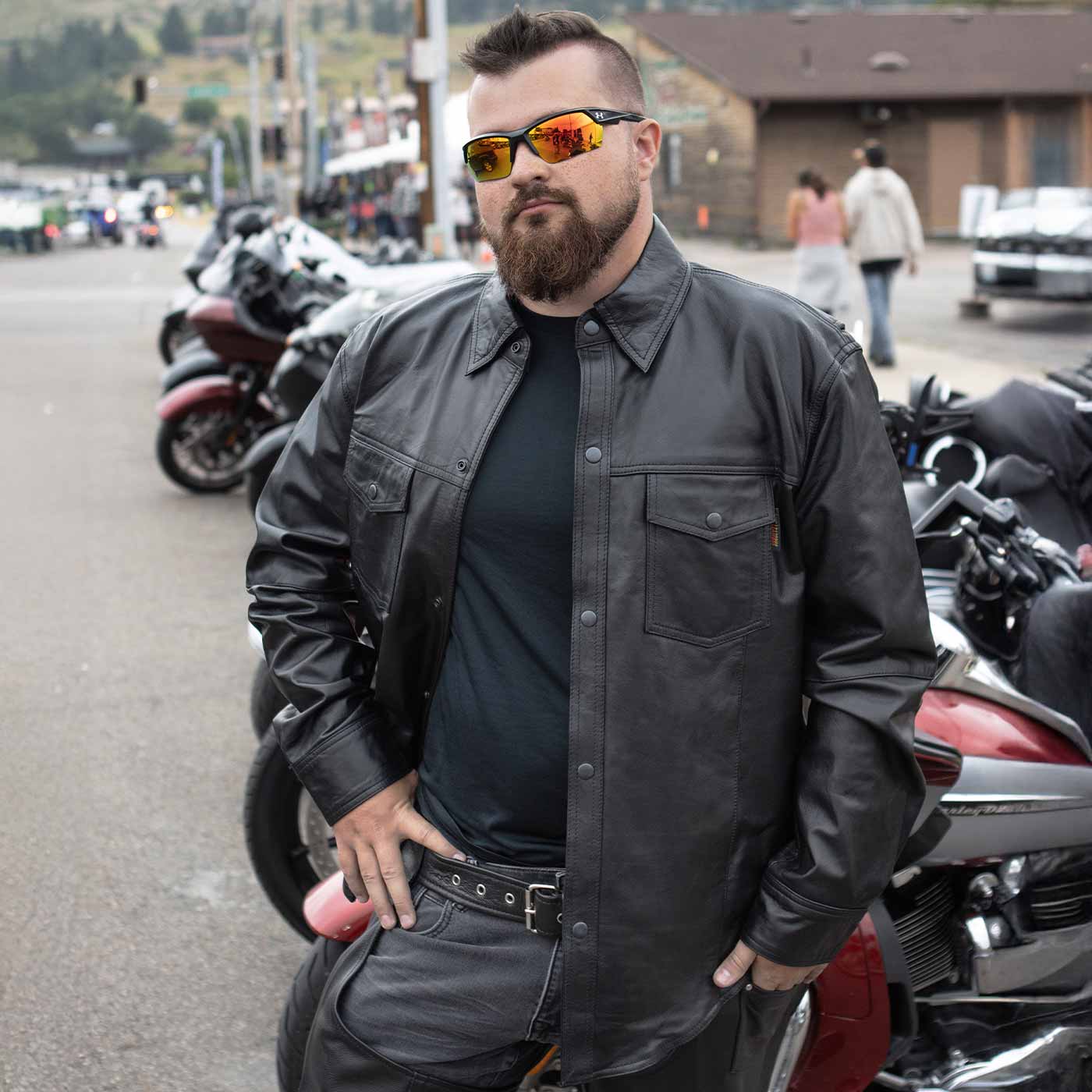 Milwaukee Leather LKM1600 Men's Black Lightweight Casual Biker