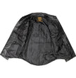 Milwaukee Leather LKM1601 Men's Suave Lightweight Leather Shirt - Black Cowhide Snap Front Riding Overshirt