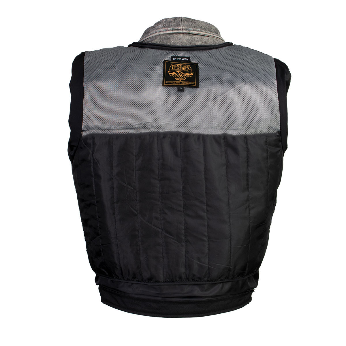 Milwaukee Leather LKM17001 Men's Classic Distressed Gray Motorcycle Leather Riders Jacket