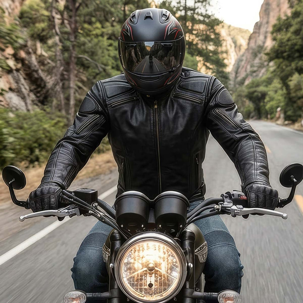 Milwaukee Leather Men's Premium Black Leather Racer Style Motorcycle Jacket with CE Armor - LKM17005