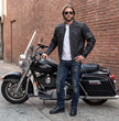 Milwaukee Leather Men's Matte Black Street CE Armored Motorcycle Vented Jacket - Reflective - LKM17012