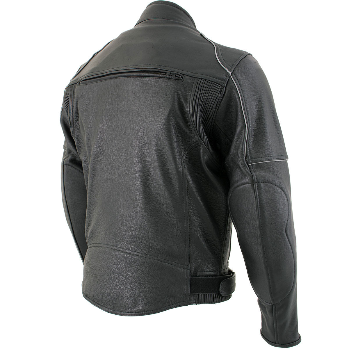 Milwaukee Leather LM17013 Men's Premium Black Advanced Leather Motorcycle Jacket w/ CE Armor Protection