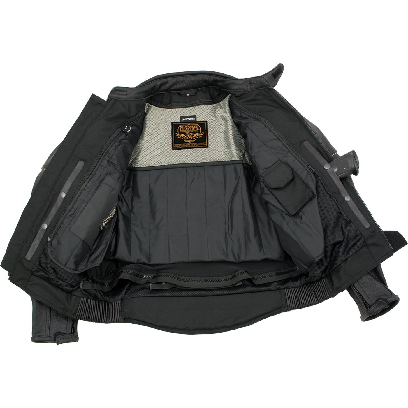 Milwaukee Leather LM17013 Men's Premium Black Advanced Leather Motorcycle Jacket w/ CE Armor Protection