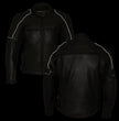 Milwaukee Leather LM17013 Men's Premium Black Advanced Leather Motorcycle Jacket w/ CE Armor Protection