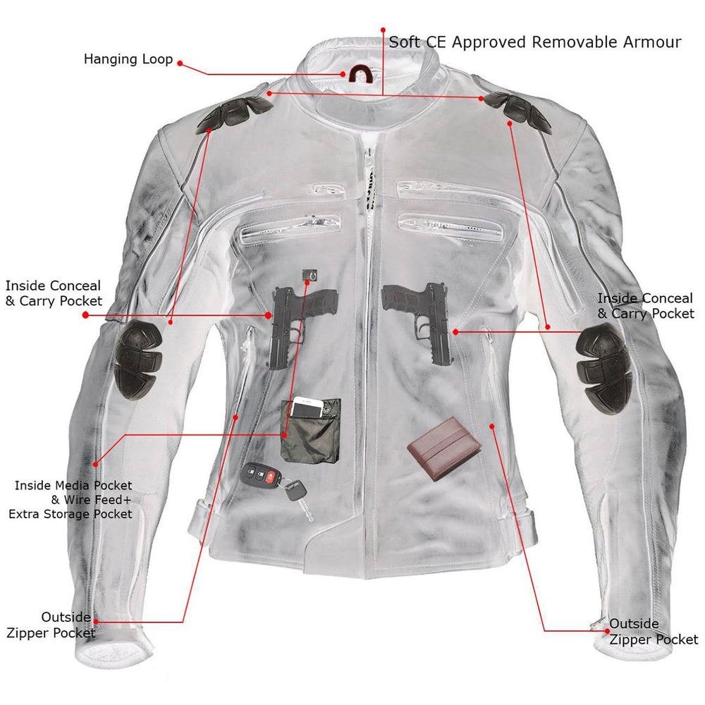 Milwaukee Leather LM17013 Men's Premium Black Advanced Leather Motorcycle Jacket w/ CE Armor Protection