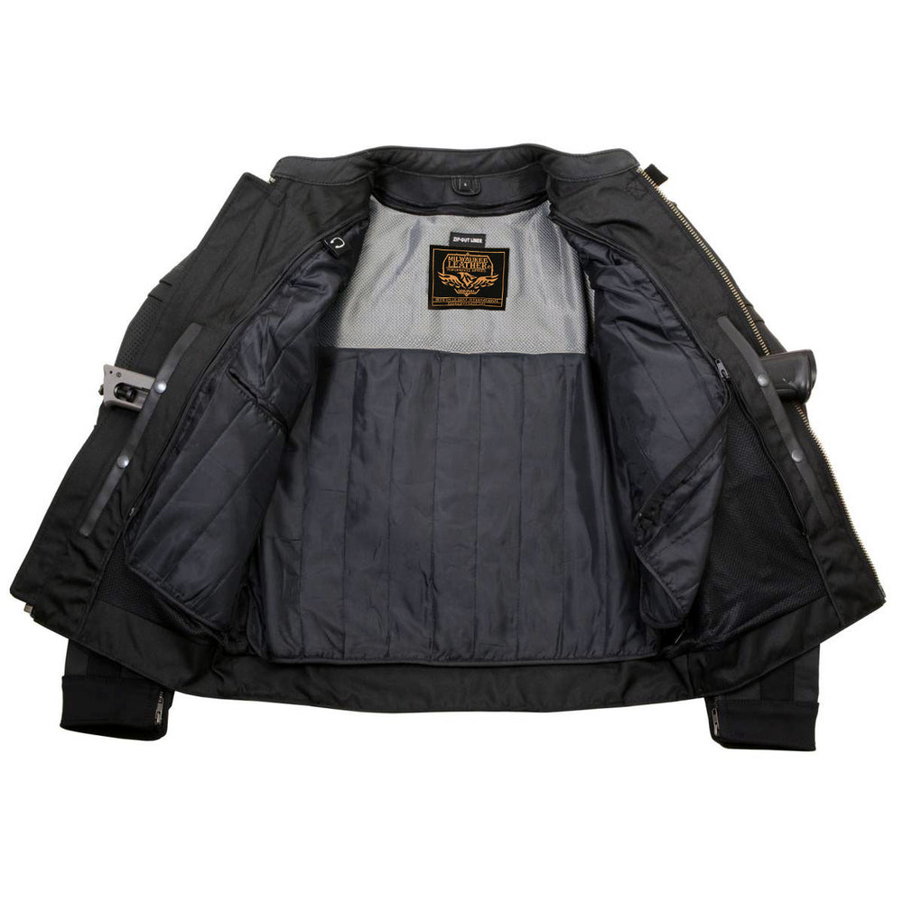 Milwaukee Leather LKM17014 Men's Matte Black Premium Leather Protective Motorcycle Racing Style Biker Jacket w/ CE Armor