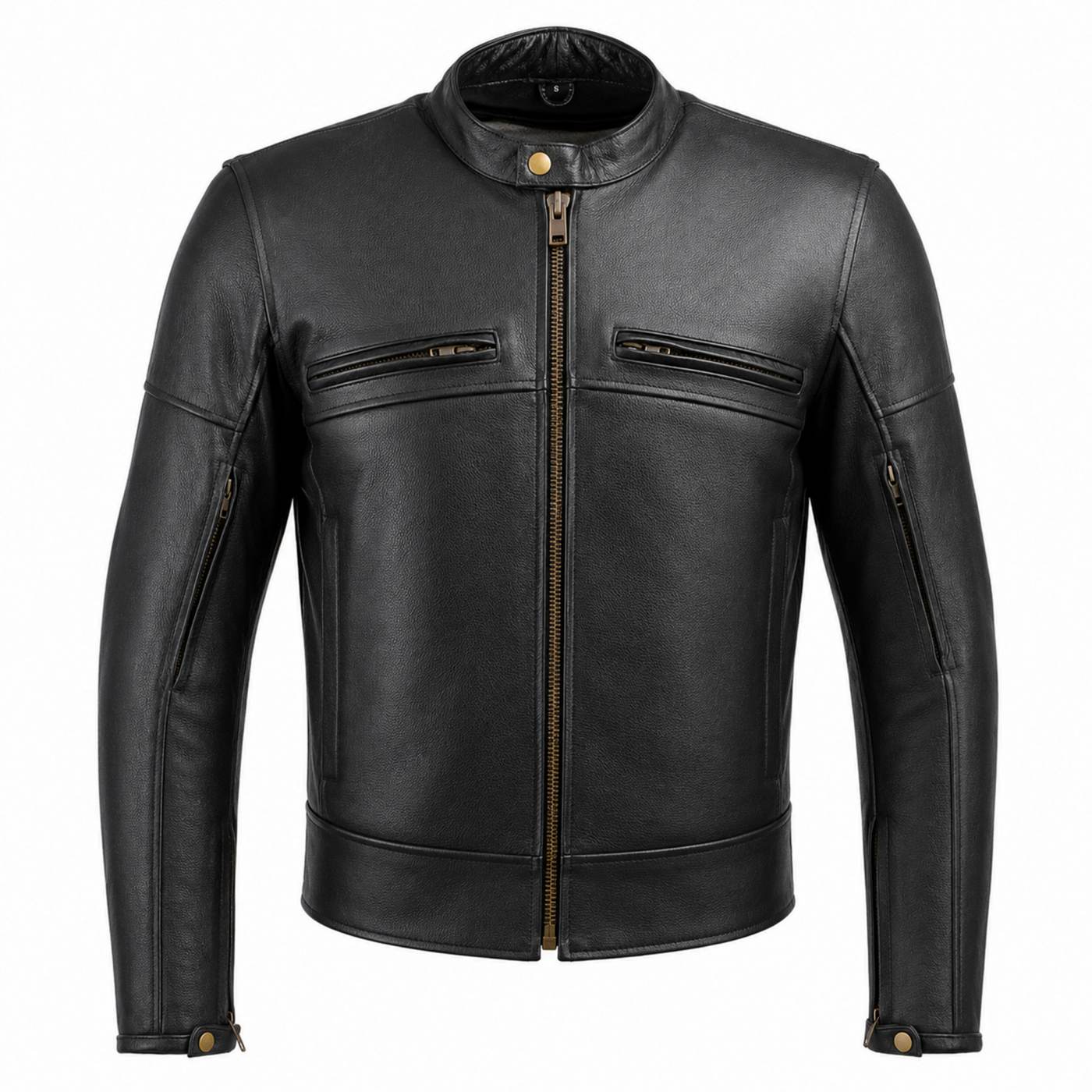 Milwaukee Leather Men's 'The Racer' Premium Black Leather Vented Racer Style Motorcycle Biker Jacket w/ CE Armor - LKM17015