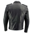 Milwaukee Leather Men's Classic Armored Black Leather Motorcycle Jacket w/ CE Armor - LKM17020