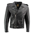 Milwaukee Leather Men's Classic Armored Black Leather Motorcycle Jacket w/ CE Armor - LKM17020