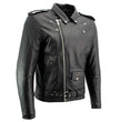 Milwaukee Leather Men's Classic Armored Black Leather Motorcycle Jacket w/ CE Armor - LKM17020