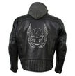Milwaukee Leather Men's Alibi Black Leather Motorcycle Jacket w/ CE Armor, Removable Hoodie - LKM17021