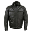 Milwaukee Leather Men's Alibi Black Leather Motorcycle Jacket w/ CE Armor, Removable Hoodie - LKM17021