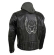 Milwaukee Leather Men's Alibi Black Leather Motorcycle Jacket w/ CE Armor, Removable Hoodie - LKM17021