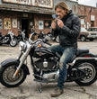 Milwaukee Leather Men's Alibi Black Leather Motorcycle Jacket w/ CE Armor, Removable Hoodie - LKM17021