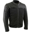 Milwaukee Leather Men's Chaos Black Leather Motorcycle Jacket w/ CE Armor, Reflective Panels, Vents - LKM17022