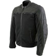 Milwaukee Leather Men's Chaos Black Leather Motorcycle Jacket w/ CE Armor, Reflective Panels, Vents - LKM17022