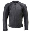 Milwaukee Leather Men's Endo Black Leather Motorcycle Jacket w/ CE Armor, Reflective Panels, Vents - LKM17023