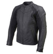 Milwaukee Leather Men's Endo Black Leather Motorcycle Jacket w/ CE Armor, Reflective Panels, Vents - LKM17023