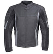 Milwaukee Leather Men's Stryde Black and Grey Matte Finish Racer Leather Motorcycle Jacket - LKM17024