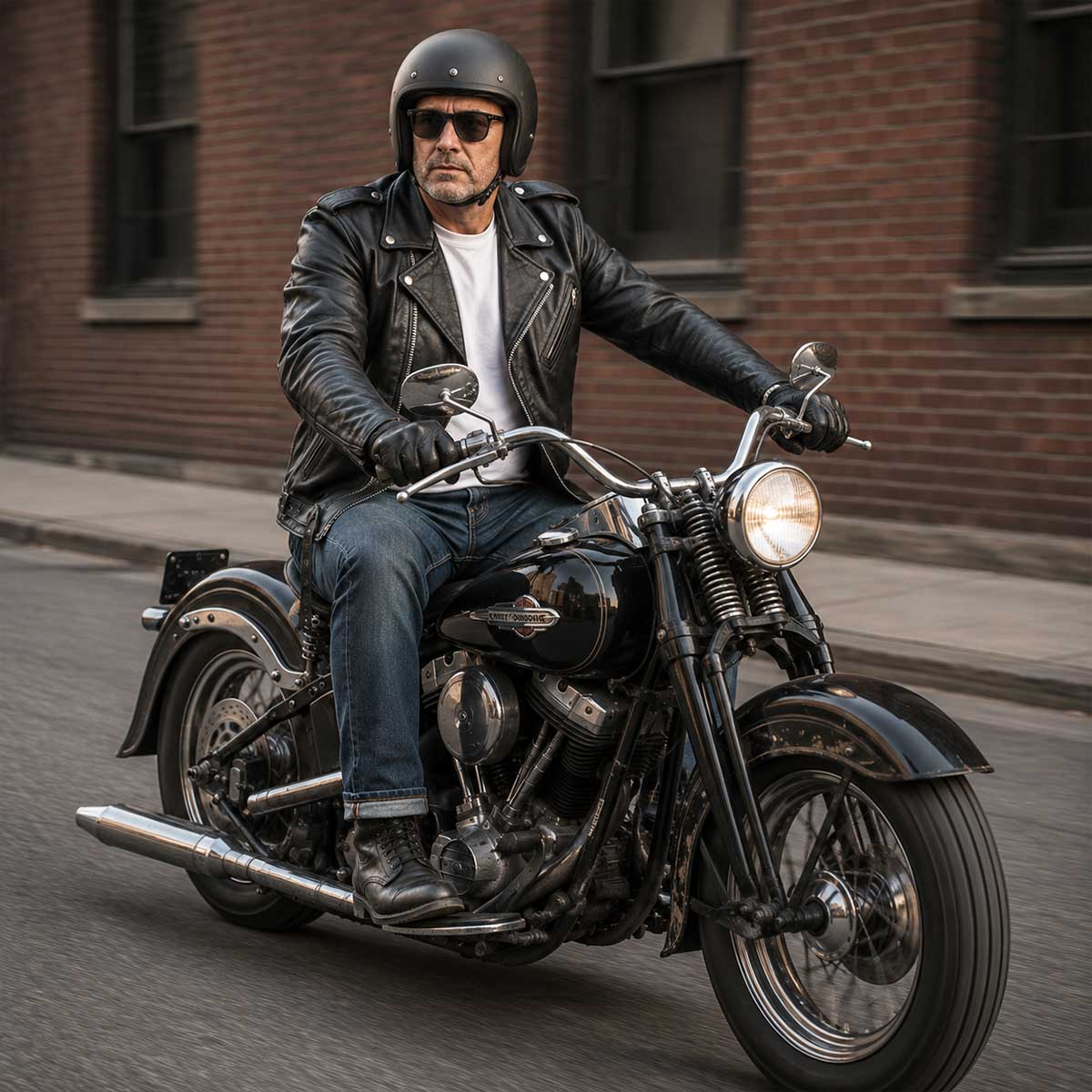 Milwaukee Leather LKM1702 Men's Vintage Flat Black Motorcycle