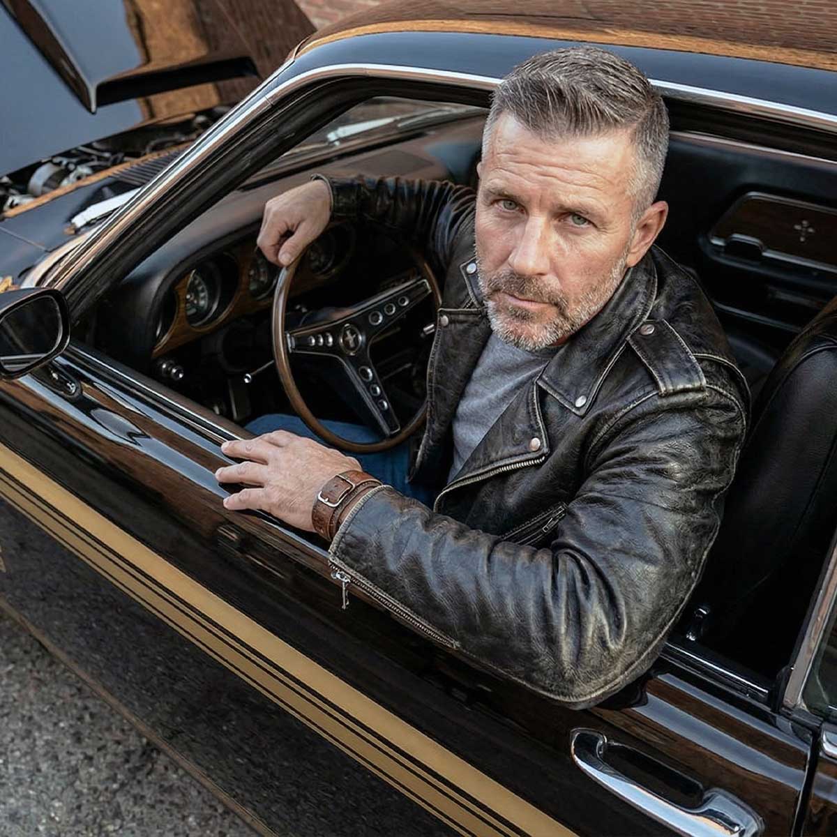 Milwaukee Leather Men's Live to Ride Classic Premium Leather CE Armored Motorcycle Jacket - Side Lace - LKM1706