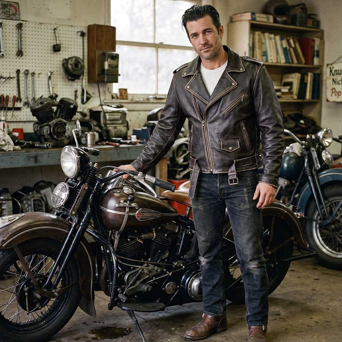 Milwaukee Leather Men's Live to Ride Classic Premium Leather CE Armored Motorcycle Jacket - Side Lace - LKM1707
