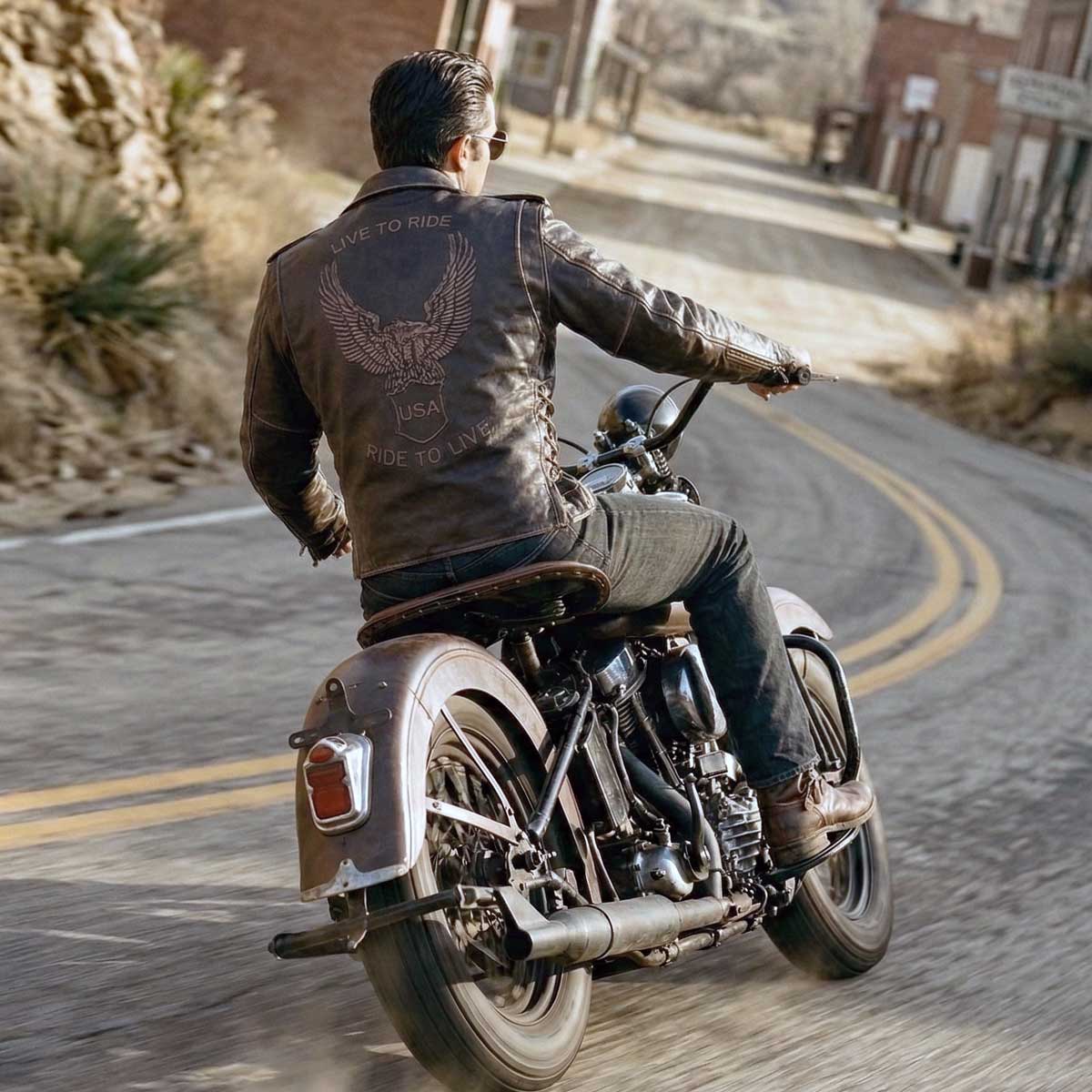 Milwaukee Leather Men's Live to Ride Classic Retro Brown Premium