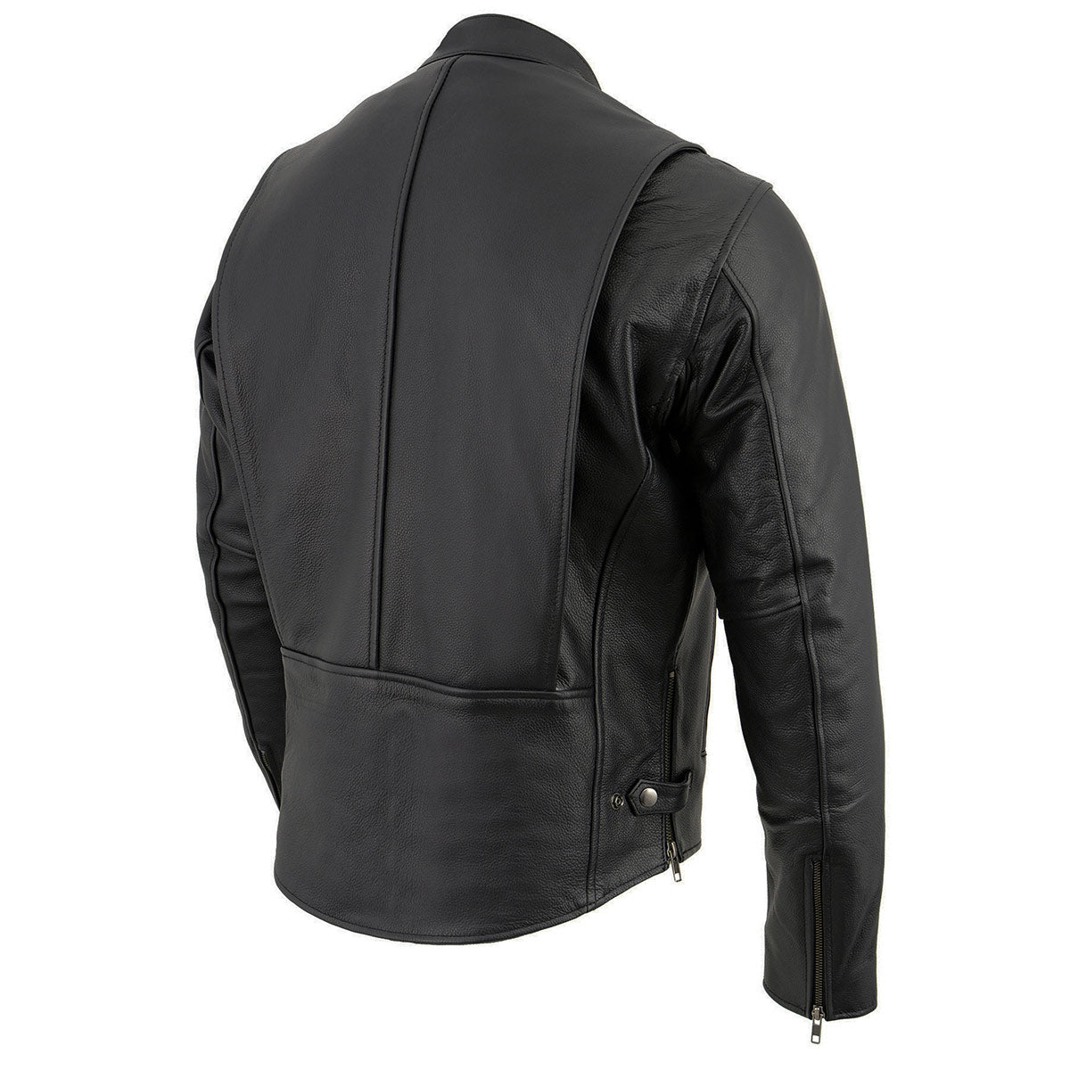 Milwaukee Leather LKM1710 Men's Black Classic Scooter Style
