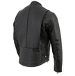 Milwaukee Leather LKM1710 Men's Black Classic Scooter Style Leather Motorcycle Jacket w/ Removable Thermal Liner