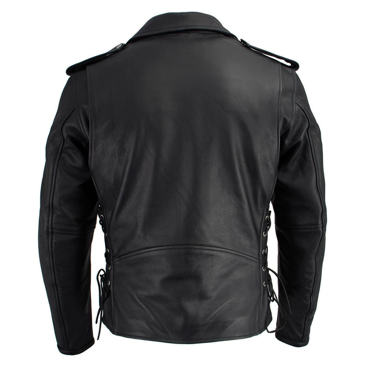 Milwaukee Leather Men's Premium Black Leather Motorcycle Jacket
