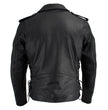 Milwaukee Leather LKM1711 Black Leather Motorcycle Jacket for Men, Thick Police Style Biker Jacket w/ Side Lace