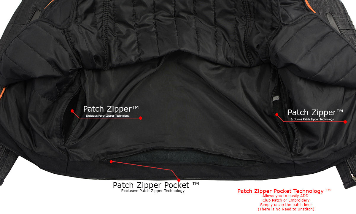 Milwaukee Leather Men's Premium Black Leather Motorcycle Jacket - Vintage Police Style w/ Side Lace - LKM1711