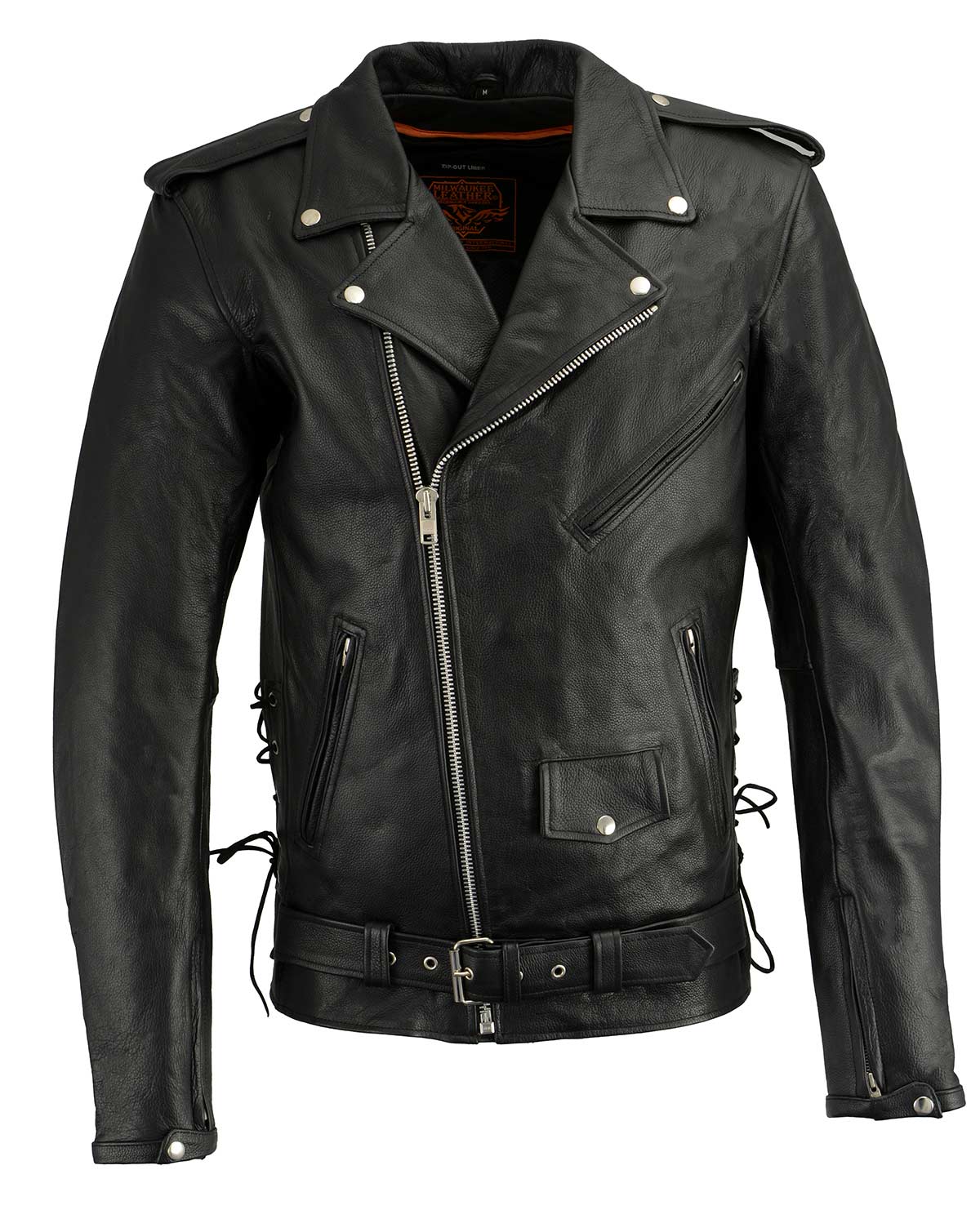 Milwaukee Leather LKM1711TALL Men's Black Tall-Sizes Side Lace