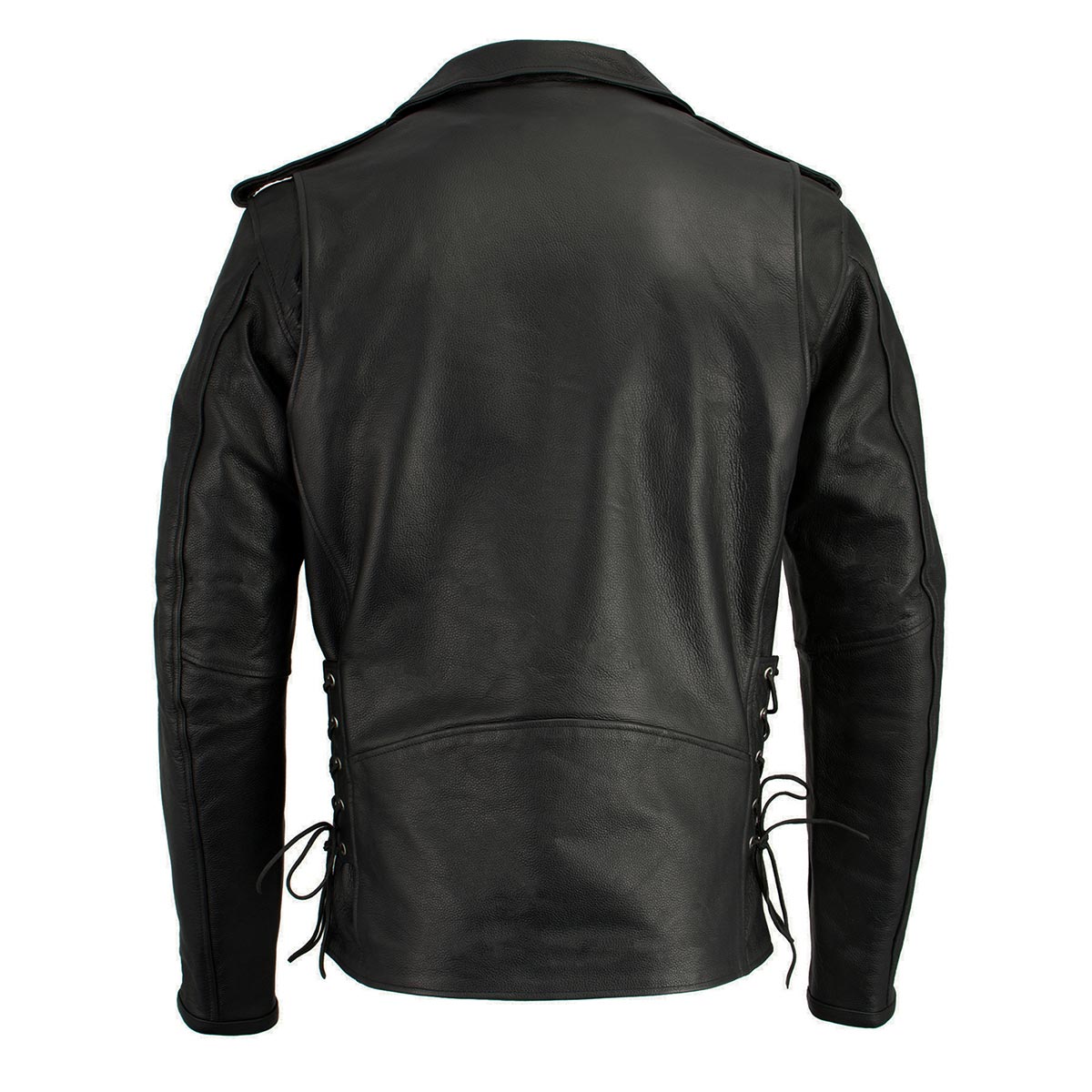 Milwaukee Leather LKM1711TALL Men's Black Tall-Sizes Side Lace Police Style Leather Jacket