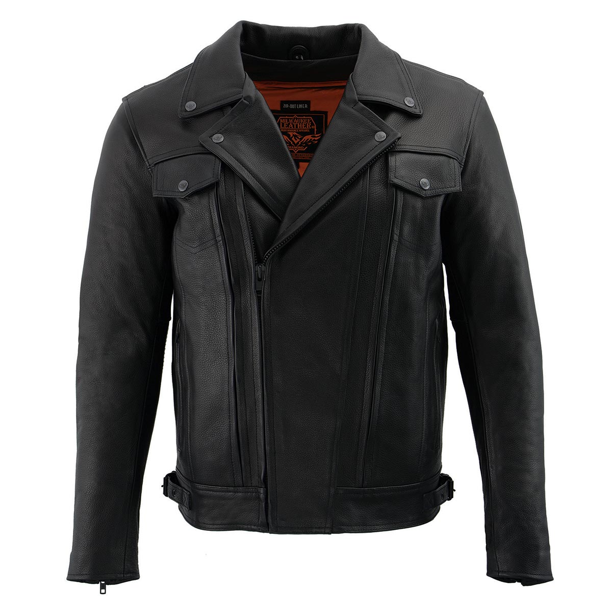 mlvince レザージャケット Milwaukee Leather LKM1720 Men's Black Premium Leather Motorcycle