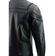 Milwaukee Leather LKM1725 Men's Black Leather Sporty Crossover Scooter Motorcycle Jacket w/ Reflective Piping