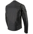 Milwaukee Leather LKM1725 Men's Black Leather Sporty Crossover Scooter Motorcycle Jacket w/ Reflective Piping
