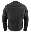 Milwaukee Leather LKM1725 Men's Black Leather Sporty Crossover Scooter Motorcycle Jacket w/ Reflective Piping