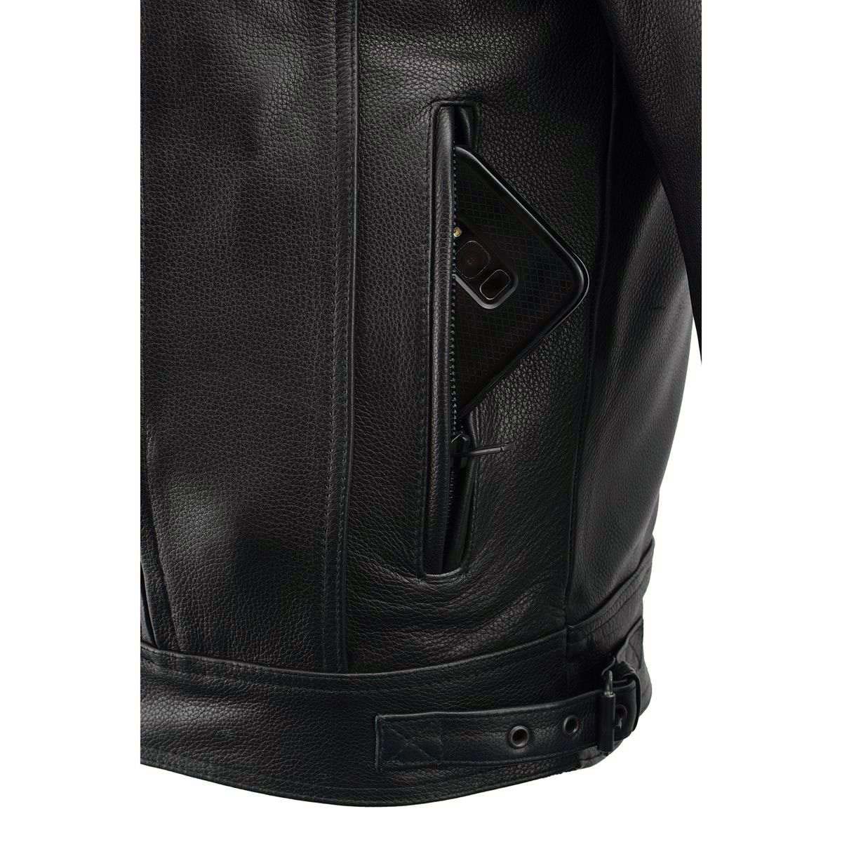 Milwaukee Leather LKM1760 Men's Black Leather Motorcycle Riders
