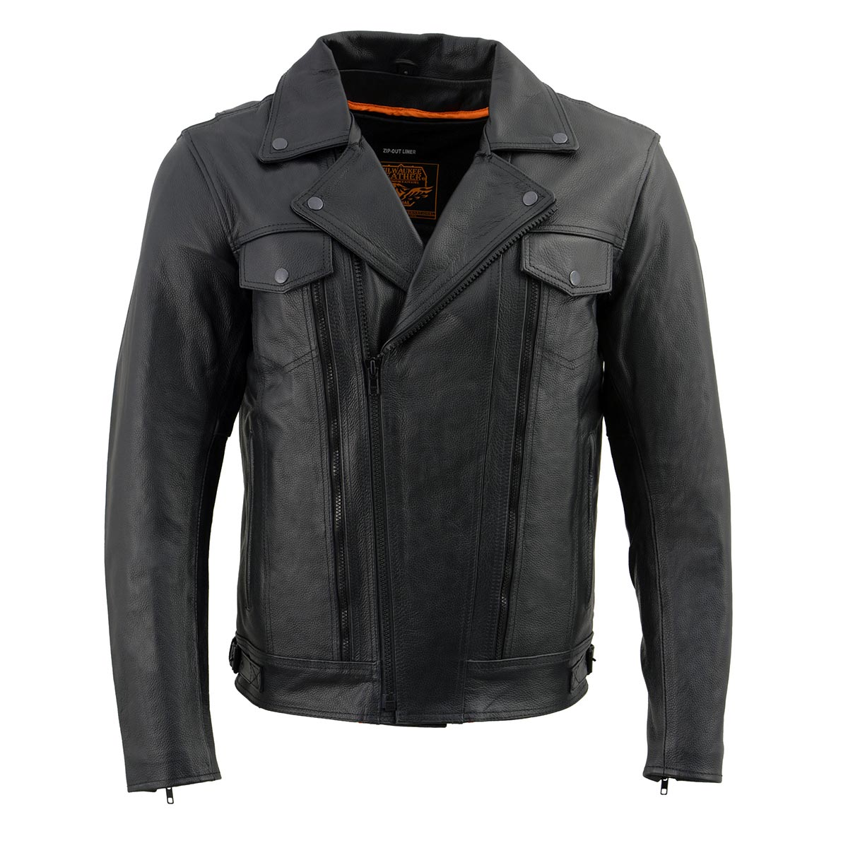 Milwaukee Leather LKM1760 Men's Black Leather Motorcycle Riders