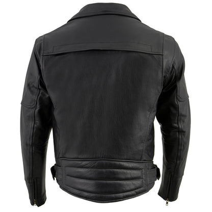 Milwaukee Leather LKM1770 Men's Black Premium Thick Leather Motorcycle Jacket Brando Style Biker Jacket