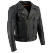 Milwaukee Leather LKM1770 Men's Black Premium Thick Leather Motorcycle Jacket Brando Style Biker Jacket