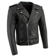 Milwaukee Leather LKM1781 Men's The Legend Classic Black Premium Leather Motorcycle Jacket w/ Quilted Liner