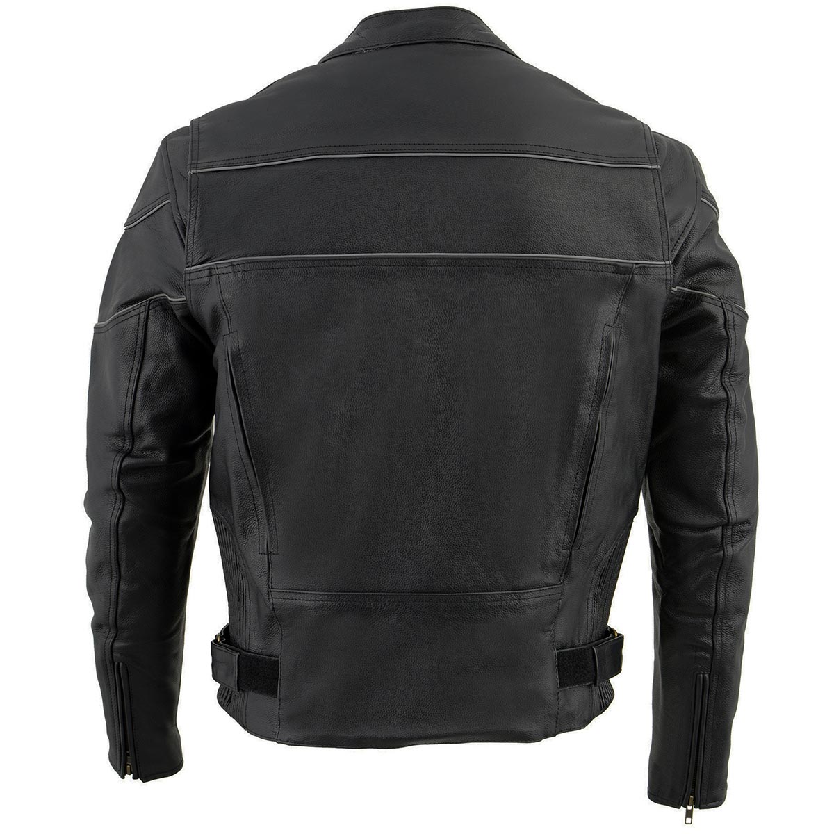 Milwaukee Leather LKM1785 Mens Black Leather Racer Style