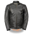 Milwaukee Leather LKM1900 Boy's Black Leather Side Lace Vented Moto Jacket