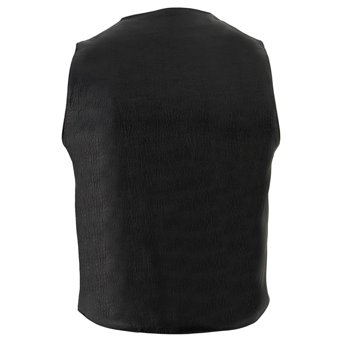 Milwaukee Leather LKM3702 Men's Black Western Style Leather Motorccycle Vest with Buffalo Snaps