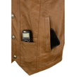 Milwaukee Leather LKM3702 Men's Saddle Leather Classic V-Neck Western Style Motorcycle Rider Vest w/ Buffalo Snaps
