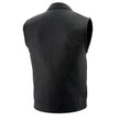 Milwaukee Leather LKM3713 Men's Black Leather Club Style Motorcycle Rider Vest W/ Dual Closure Zipper and Snaps