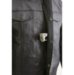 Milwaukee Leather LKM3714 Men's Black Club Style '2 in 1' Zipper Leather Vest with Removable Full Sleeve Hoodie